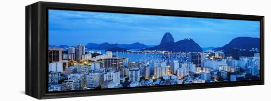 View over Botafogo towards the Sugarloaf Mountain at twilight, Rio de Janeiro, Brazil, South Americ-Karol Kozlowski-Framed Premier Image Canvas