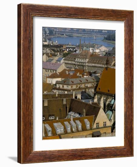 View Over Bratislava to the River Danube, Slovakia-Upperhall-Framed Photographic Print