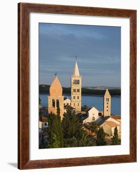 View over Campaniles of Old Town, Rab Town, Rab Island, Kvarner Gulf, Croatia, Adriatic, Europe-Stuart Black-Framed Photographic Print