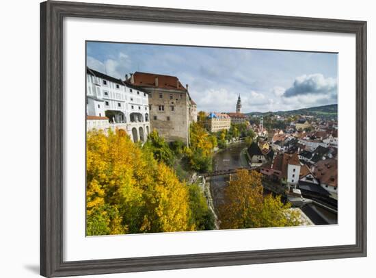 View over Cesky Krumlov and the Vltava River, UNESCO World Heritage Site, Czech Republic, Europe-Michael Runkel-Framed Photographic Print