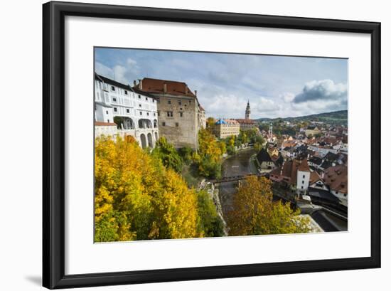 View over Cesky Krumlov and the Vltava River, UNESCO World Heritage Site, Czech Republic, Europe-Michael Runkel-Framed Photographic Print