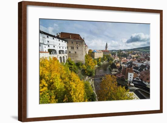 View over Cesky Krumlov and the Vltava River, UNESCO World Heritage Site, Czech Republic, Europe-Michael Runkel-Framed Photographic Print