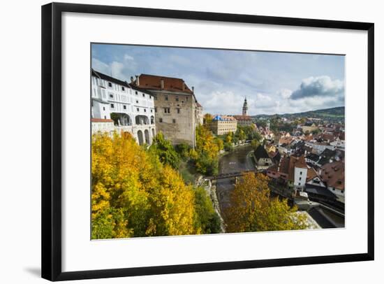 View over Cesky Krumlov and the Vltava River, UNESCO World Heritage Site, Czech Republic, Europe-Michael Runkel-Framed Photographic Print