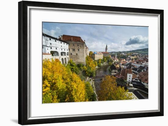 View over Cesky Krumlov and the Vltava River, UNESCO World Heritage Site, Czech Republic, Europe-Michael Runkel-Framed Photographic Print