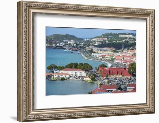 View over Charlotte Amalie, capital of St. Thomas, with Fort Christian, US Virgin Islands, West Ind-Michael Runkel-Framed Photographic Print