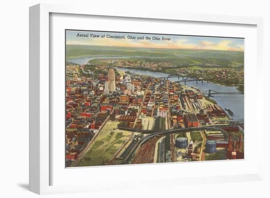 View over Cincinnati, Ohio-null-Framed Art Print