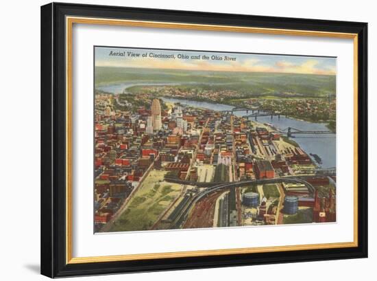 View over Cincinnati, Ohio-null-Framed Art Print