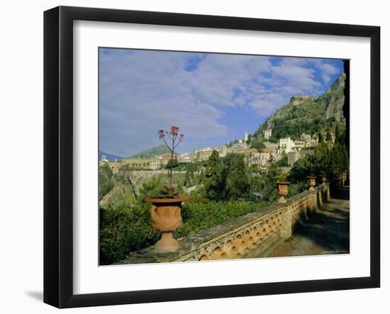 View Over City from the Public Gardens, Taormina, Sicily, Italy, Europe-Sheila Terry-Framed Photographic Print