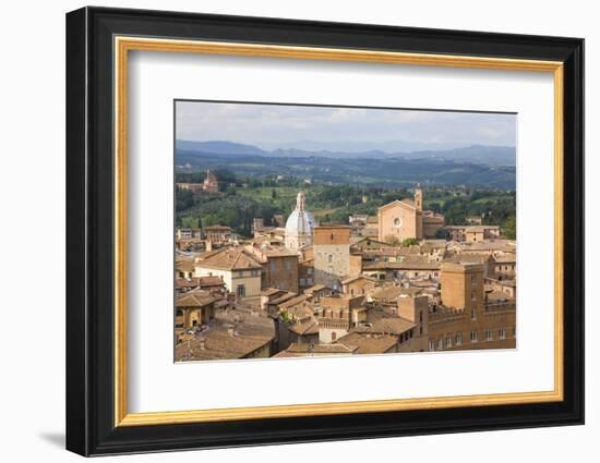 View over City Rooftops to Rolling Hills, the Basilica of San Francesco Prominent, Siena-Ruth Tomlinson-Framed Photographic Print