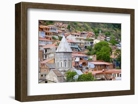 View over City with Church Towers, Tbilisi, Georgia-Michael Runkel-Framed Photographic Print