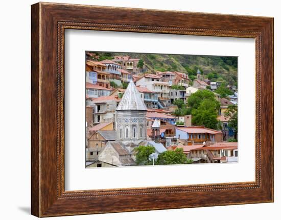 View over City with Church Towers, Tbilisi, Georgia-Michael Runkel-Framed Photographic Print