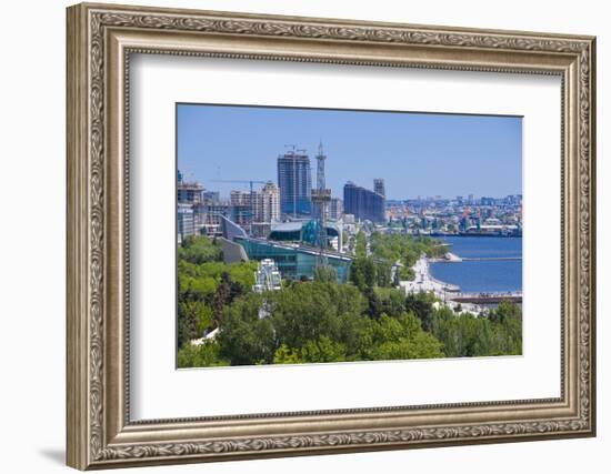 View over Coast of Baku, Baku Bay, Azerbaijan-Michael Runkel-Framed Photographic Print