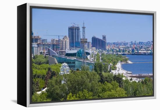 View over Coast of Baku, Baku Bay, Azerbaijan-Michael Runkel-Framed Premier Image Canvas