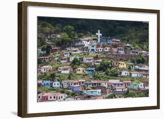 View over Colourful Houses in Cachoeira, Bahia, Brazil, South America-Michael Runkel-Framed Photographic Print