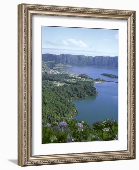 View Over Crater Lake, Sete Citades, San Miguel, Azores Islands, Portugal, Atlantic-David Lomax-Framed Photographic Print