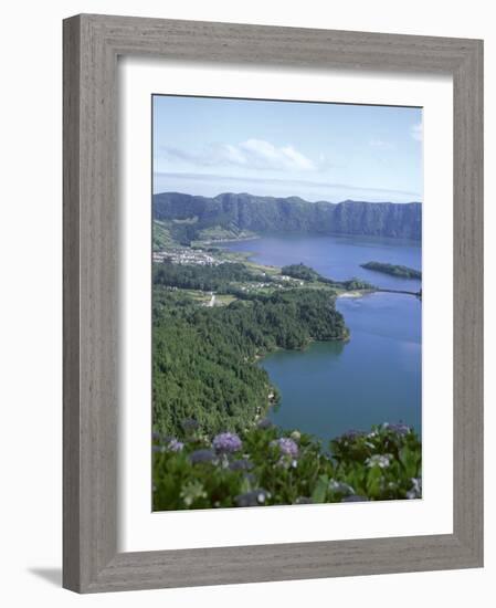 View Over Crater Lake, Sete Citades, San Miguel, Azores Islands, Portugal, Atlantic-David Lomax-Framed Photographic Print