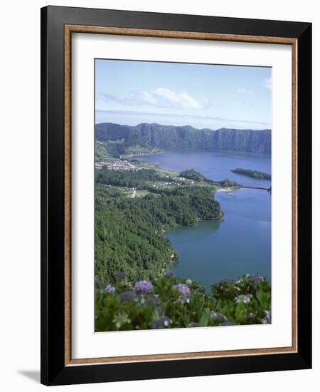 View Over Crater Lake, Sete Citades, San Miguel, Azores Islands, Portugal, Atlantic-David Lomax-Framed Photographic Print