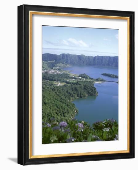 View Over Crater Lake, Sete Citades, San Miguel, Azores Islands, Portugal, Atlantic-David Lomax-Framed Photographic Print