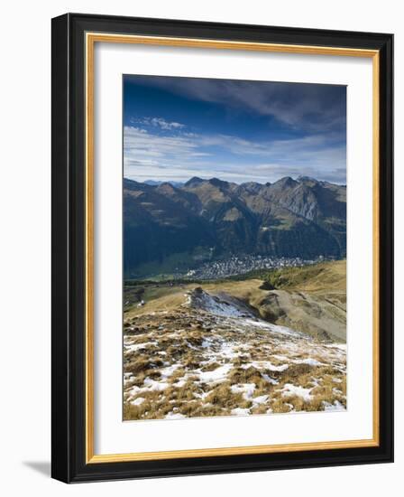 View over Davos from Jacobshorn, Davos, Graubunden, Switzerland-Doug Pearson-Framed Photographic Print