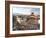 View over Durbar Square from Rooftop Cafe Showing Temples and Busy Streets, Kathmandu, Nepal, Asia-Lee Frost-Framed Photographic Print