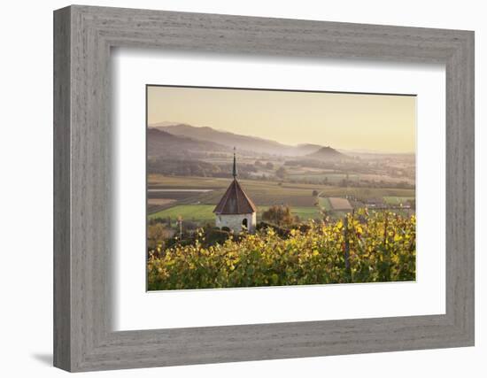 View over Ehrenstetten Oelbergkapelle Chapel to Staufen Castle-Markus Lange-Framed Photographic Print