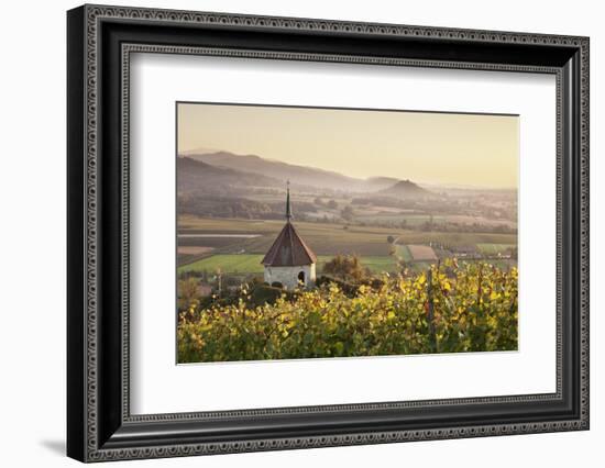 View over Ehrenstetten Oelbergkapelle Chapel to Staufen Castle-Markus Lange-Framed Photographic Print