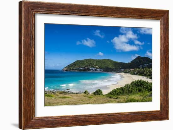 View over Flamand Beach, St. Barth (Saint Barthelemy), Lesser Antilles, West Indies, Caribbean, Cen-Michael Runkel-Framed Photographic Print