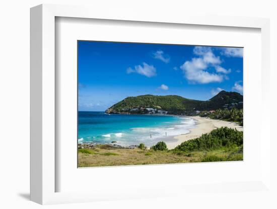 View over Flamand Beach, St. Barth (Saint Barthelemy), Lesser Antilles, West Indies, Caribbean, Cen-Michael Runkel-Framed Photographic Print