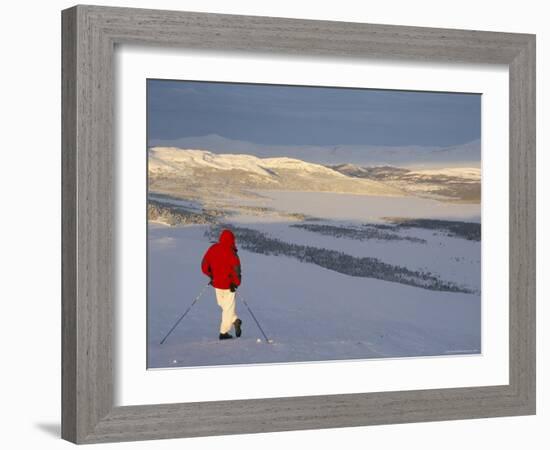 View Over Frozen Lake Furusjoen, Rondablikk, Norrway, Scandinavia-David Poole-Framed Photographic Print