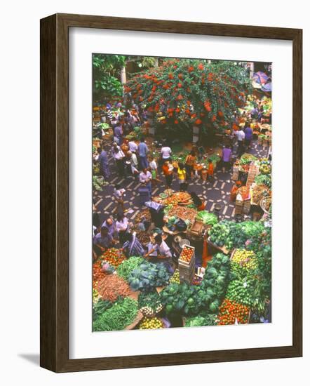 View over Fruit and Vegetable Market, Funchal, Madeira, Portugal, Europe-Sakis Papadopoulos-Framed Photographic Print