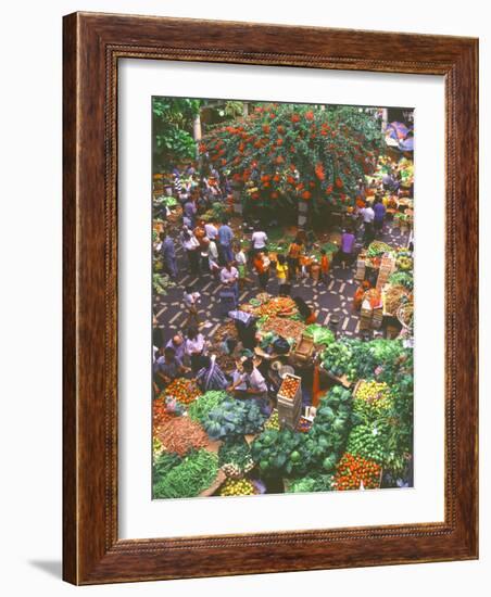 View over Fruit and Vegetable Market, Funchal, Madeira, Portugal, Europe-Sakis Papadopoulos-Framed Photographic Print