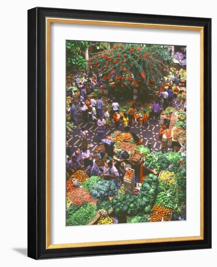 View over Fruit and Vegetable Market, Funchal, Madeira, Portugal, Europe-Sakis Papadopoulos-Framed Photographic Print