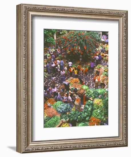 View over Fruit and Vegetable Market, Funchal, Madeira, Portugal, Europe-Sakis Papadopoulos-Framed Photographic Print