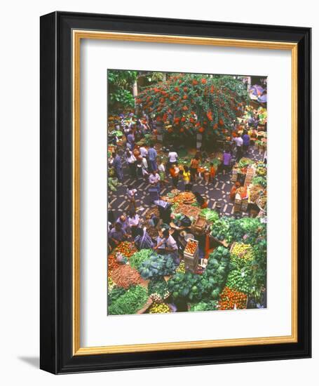 View over Fruit and Vegetable Market, Funchal, Madeira, Portugal, Europe-Sakis Papadopoulos-Framed Photographic Print