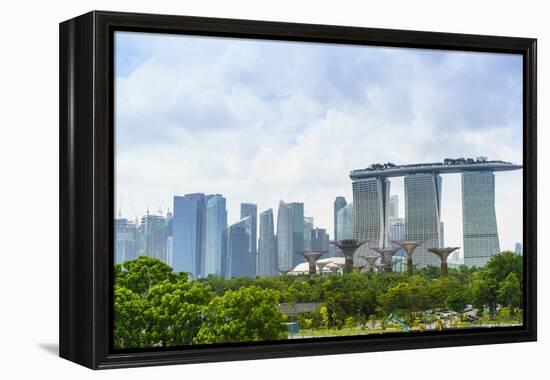 View over Gardens by Bay to Three Towers of Marina Bay Sands Hotel and City Skyline Beyond-Fraser Hall-Framed Premier Image Canvas