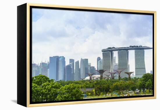 View over Gardens by Bay to Three Towers of Marina Bay Sands Hotel and City Skyline Beyond-Fraser Hall-Framed Premier Image Canvas