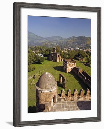 View Over Gonder and the Royal Enclosure from the Top of Fasiladas' Palace, Ethiopia-Gavin Hellier-Framed Photographic Print