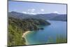 View over Governors Bay and Grove Arm, Queen Charlotte Sound (Marlborough Sounds), near Picton, Mar-Ruth Tomlinson-Mounted Photographic Print