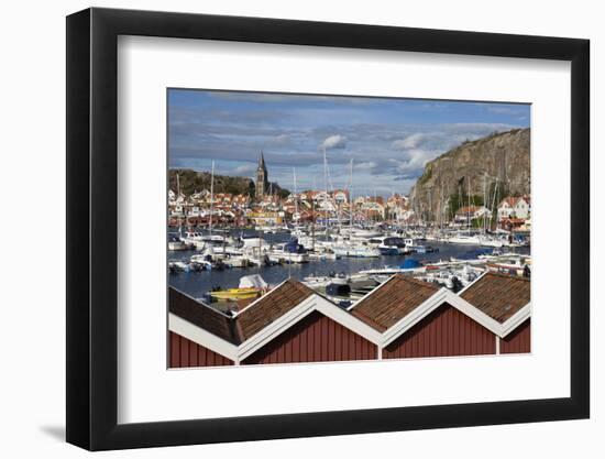 View over Harbour and Vetteberget Cliff, Fjallbacka, Bohuslan Coast, Southwest Sweden, Sweden-Stuart Black-Framed Photographic Print