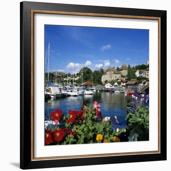 View over Harbour, Thonon-Les-Bains, Lake Geneva (Lac Leman), Rhone Alpes, France, Europe-Stuart Black-Framed Photographic Print