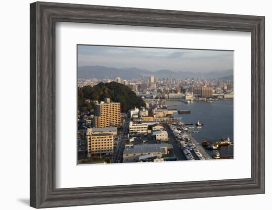 View over Hiroshima Port, Ujina Island, Hiroshima, Western Honshu, Japan, Asia-Stuart Black-Framed Photographic Print