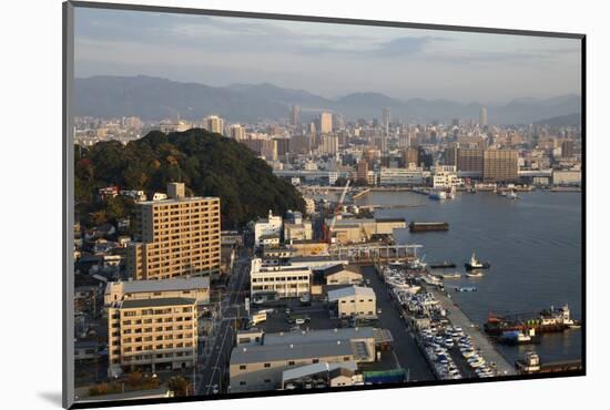View over Hiroshima Port, Ujina Island, Hiroshima, Western Honshu, Japan, Asia-Stuart Black-Mounted Photographic Print