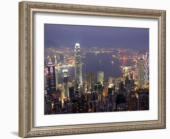 View over Hong Kong from Victoria Peak-Andrew Watson-Framed Photographic Print