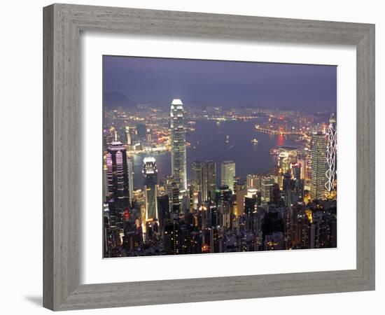 View over Hong Kong from Victoria Peak-Andrew Watson-Framed Photographic Print