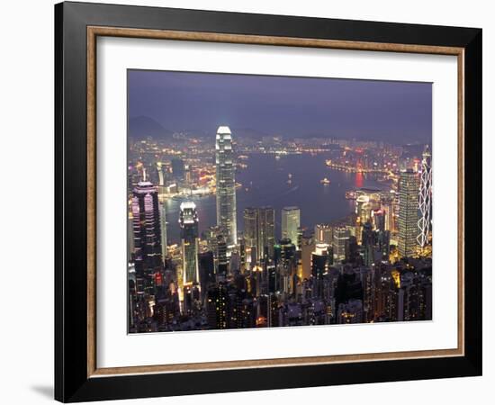 View over Hong Kong from Victoria Peak-Andrew Watson-Framed Photographic Print