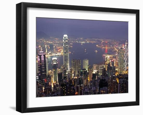 View over Hong Kong from Victoria Peak-Andrew Watson-Framed Photographic Print