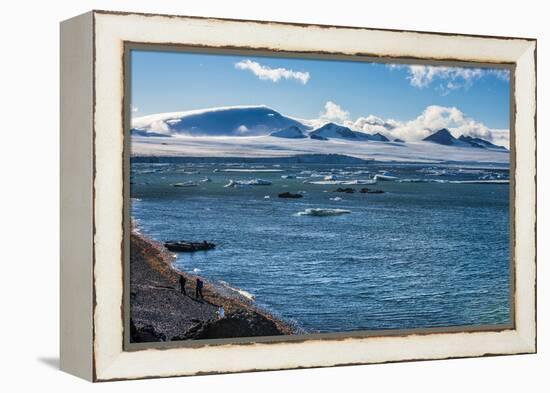 View over icebergs and the glaciers of Brown Bluff, Antarctica, Polar Regions-Michael Runkel-Framed Premier Image Canvas