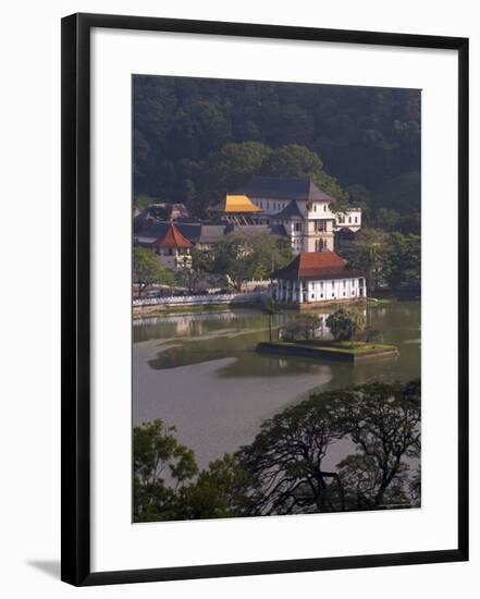 View Over Kandy Lake to the Temple of the Tooth, Kandy, Unesco Heritage Site, Sri Lanka, Asia-Gavin Hellier-Framed Photographic Print