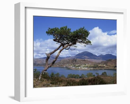 View over Lake and Hills, Loch Shieldaig, Shieldaig, Wester Ross, Highlands, Scotland, UK-Neale Clarke-Framed Photographic Print