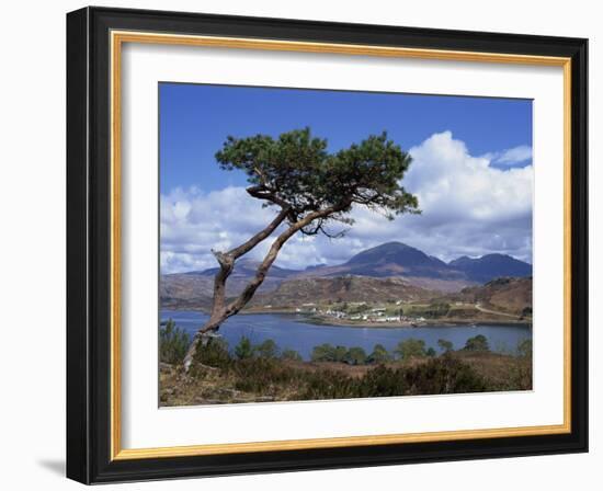 View over Lake and Hills, Loch Shieldaig, Shieldaig, Wester Ross, Highlands, Scotland, UK-Neale Clarke-Framed Photographic Print